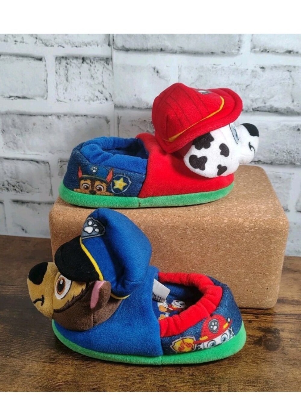 PAW Patrol Toddler Kids Slippers Size 7/8 Chase Marshall | Plush Boy/Girl Shoes